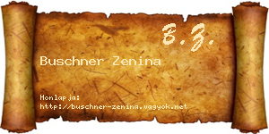 Buschner Zenina névjegykártya